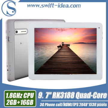Rk3188 Quad-Core 2g+16g 2g/3G Call 9.7" Tablet PC (PRQ946C3G)